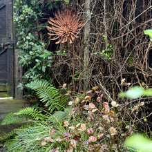 Load image into Gallery viewer, Large Rusty Metal Dahlia Garden Sculpture, Rustic Ornament (115 cm, 45 inches)