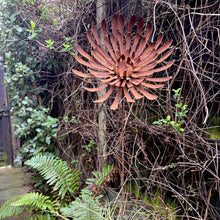 Load image into Gallery viewer, Large Rusty Metal Dahlia Garden Sculpture, Rustic Ornament (115 cm, 45 inches)