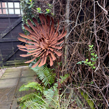 Load image into Gallery viewer, Large Rusty Metal Dahlia Garden Sculpture, Rustic Ornament (115 cm, 45 inches)