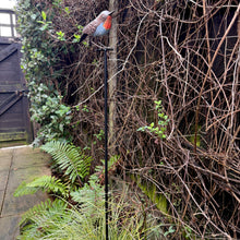 Load image into Gallery viewer, Handmade Robin on Pole Garden Sculpture, Metal Ornament – 130 cm Tall