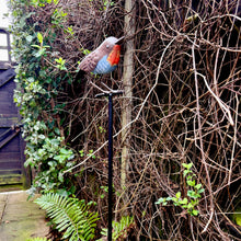 Load image into Gallery viewer, Handmade Robin on Pole Garden Sculpture, Metal Ornament – 130 cm Tall