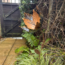 Load image into Gallery viewer, Large Brown &amp; Silver Metal Abstract Flower Garden Ornament – 85 cm Tall Sculpture