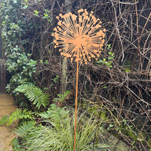 Load image into Gallery viewer, Large Metal Dandelion Garden Sculpture – Rustic Brown Outdoor Ornament (120 cm)