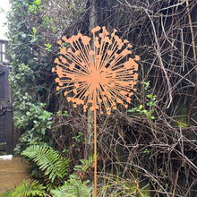 Load image into Gallery viewer, Large Metal Dandelion Garden Sculpture – Rustic Brown Outdoor Ornament (120 cm)