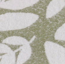 Load image into Gallery viewer, Hazel Woven Throw – Olive Green Leaf Pattern Blanket