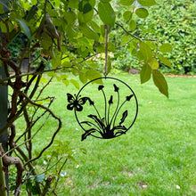 Load image into Gallery viewer, Metal Dandelion &amp; Butterfly Hanging Garden Ornament (13 cm)