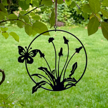 Load image into Gallery viewer, Metal Dandelion &amp; Butterfly Hanging Garden Ornament (13 cm)