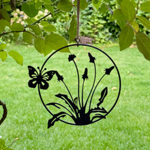 Load image into Gallery viewer, Metal Dandelion &amp; Butterfly Hanging Garden Ornament (13 cm)