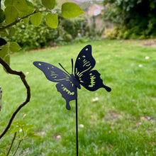 Load image into Gallery viewer, Black Metal Butterfly Garden Ornament (45 cm)