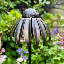 Load image into Gallery viewer, Recycled Metal Echinacea Garden Ornament (93 cm)