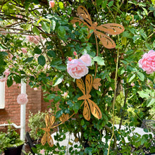 Load image into Gallery viewer, Large Rusty Metal Dragonfly Hanging Garden Ornament, Wall Art (75 cm)
