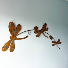 Load image into Gallery viewer, Large Rusty Metal Dragonfly Hanging Garden Ornament, Wall Art (75 cm)