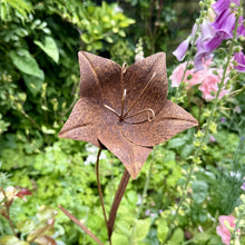 Load image into Gallery viewer, Tall Rusty Metal Lily Garden Ornament (120 cm)