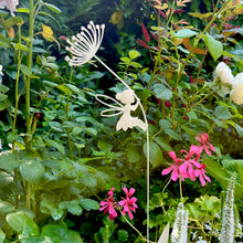 Load image into Gallery viewer, White Metal Fairy Garden Ornament – Decorative Garden Stake (55 cm)