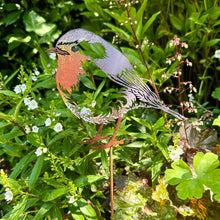 Load image into Gallery viewer, Metal Robin Garden Ornament on Stake - Rustic Garden Decoration (42 cm)