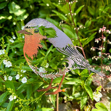 Load image into Gallery viewer, Metal Robin Garden Ornament on Stake - Rustic Garden Decoration (42 cm)