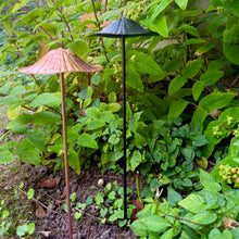 Load image into Gallery viewer, Set of 2 Recycled Metal Mushroom Garden Ornaments (40 cm)