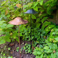 Load image into Gallery viewer, Set of 2 Recycled Metal Mushroom Garden Ornaments (40 cm)