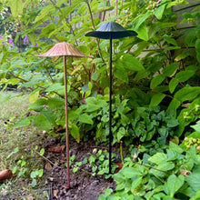 Load image into Gallery viewer, Set of 2 Recycled Metal Mushroom Garden Ornaments (40 cm)