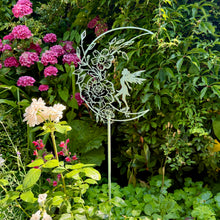 Load image into Gallery viewer, Mint Green Fairy Moon Garden Ornament (109 cm)
