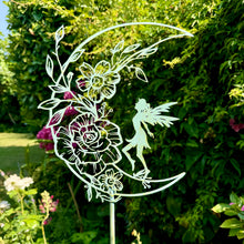 Load image into Gallery viewer, Mint Green Fairy Moon Garden Ornament (109 cm)