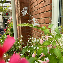 Load image into Gallery viewer, White Metal Fairy Garden Ornament – Decorative Garden Stake (55 cm)