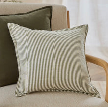 Load image into Gallery viewer, Moss Green Striped Cushion Cover