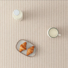 Load image into Gallery viewer, Large Beige Striped Organic Cotton Tablecloth – 140 x 300 cm